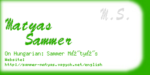 matyas sammer business card